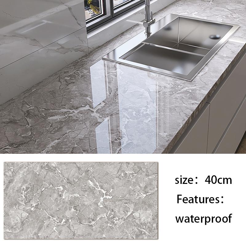 Waterproof wallpaper self-adhesive marble decorative film cabinet wardrobe door desktop furniture renovation wall stickers