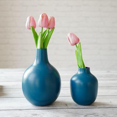 Metall-Blumenvase für Heimdekoration| Dekorationsartikel für Wohnzimmer Büro| Tischdekorativer Blumentopf zum Verschenken | (Packung mit 2,