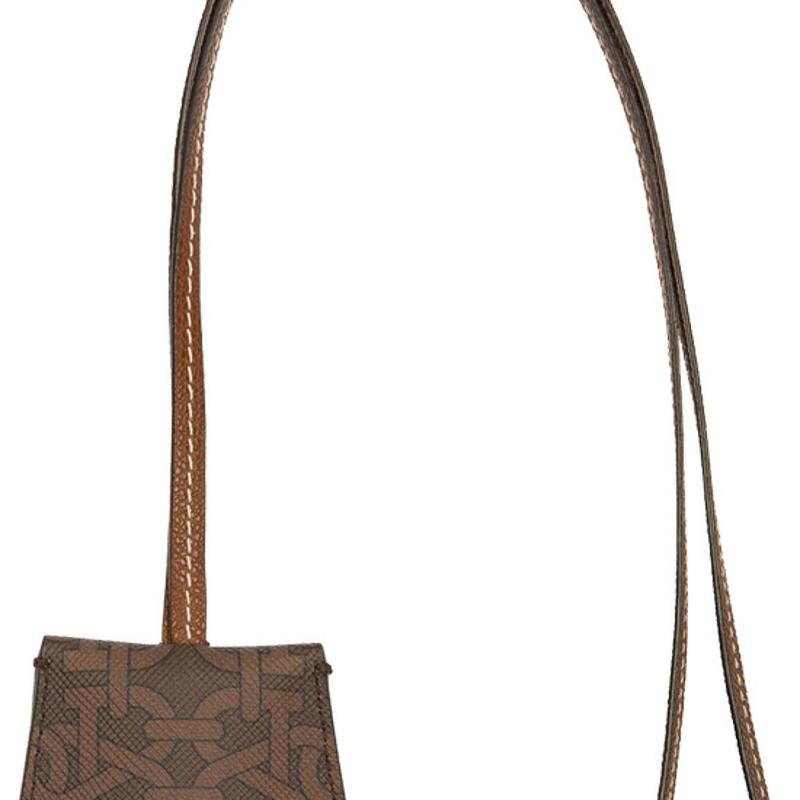 Bally Classic Horsebit Key Pouch Monogram Print Lanyard Bag Unisex Key Pouch Brown 6239187