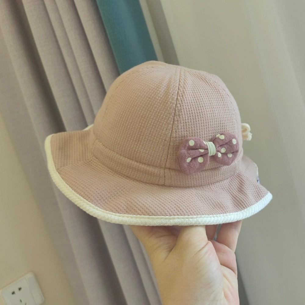 Ruffle Bows Baby Bucket Hat Breathable Adjustable Drawstring Toddler Basin Cap Cute Comfortable Baby Sun Visor Hat Travel