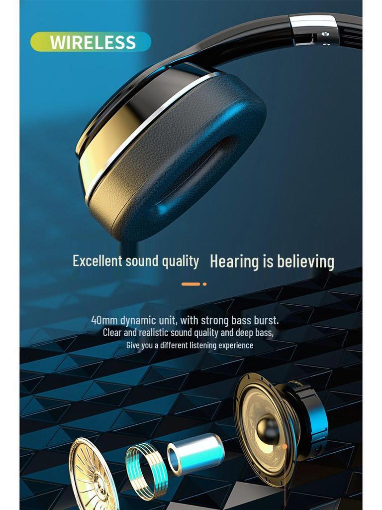 Foldable Head-mounted Wireless Bluetooth 5.0 Stereo Earphones VJ320