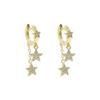 2026 Gold Silver Plated Trendy Women Jewelry Cute Lovely Dangling Star Charm Drop Charm Hoop Earring