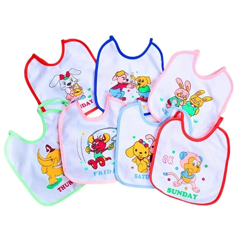 

7 шт., водонепроницаемые детские нагрудники со шнуровкой - набор из 7 шт., идеально подходят для ежедневного использования, не пропускают слюни и легко чистятся