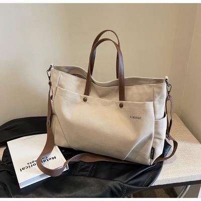 Μεγάλης χωρητικότητας casual τσάντα tote από καμβά, γυναικεία τσάντα 2024, νέα τσάντα μεταφοράς, ευέλικτη, απλή τσάντα αγγελιοφόρων