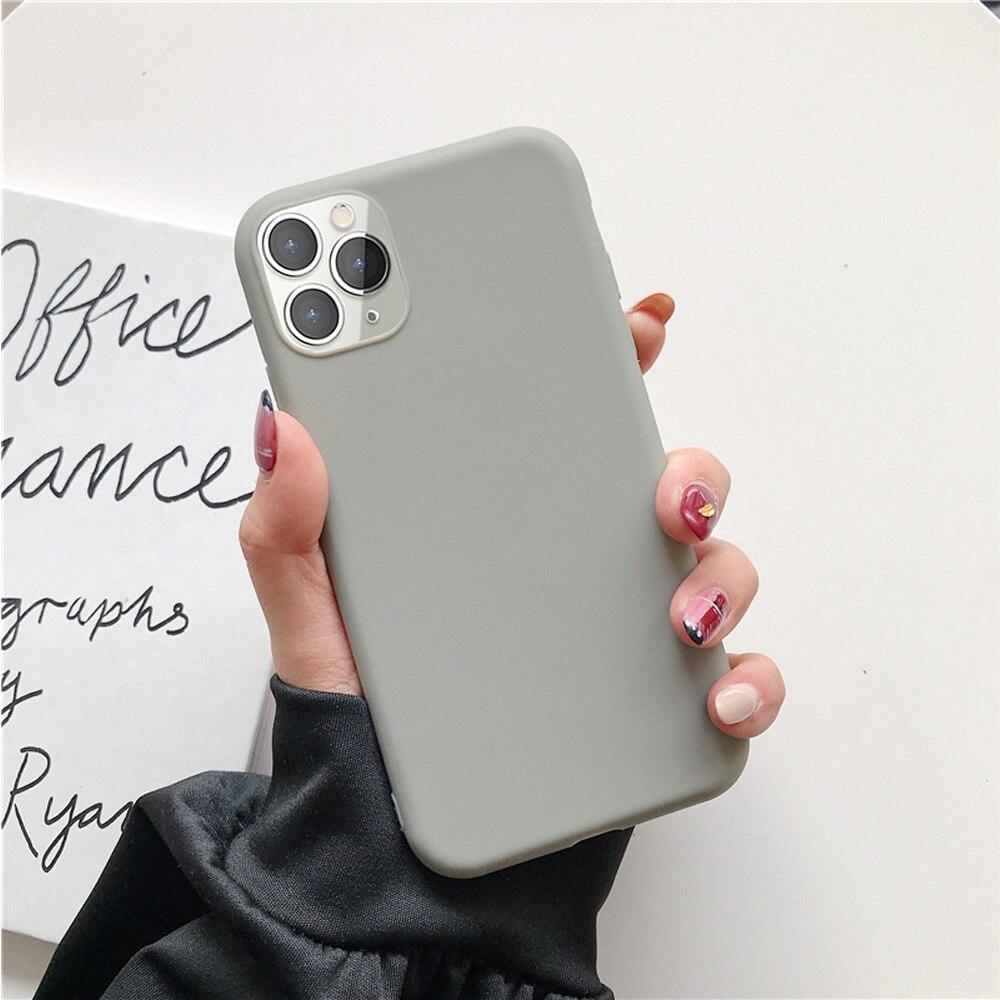 Soft Silicon Phone Case For iPhone 13 12 11 Pro Max SE 2020 X XR XS 6 6s 7 8 Plus 11 Candy Color Back Protector Cover Case