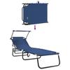 Folding Sun Lounger Blue 190 X 57 X 81 Cm Oxford Fabric