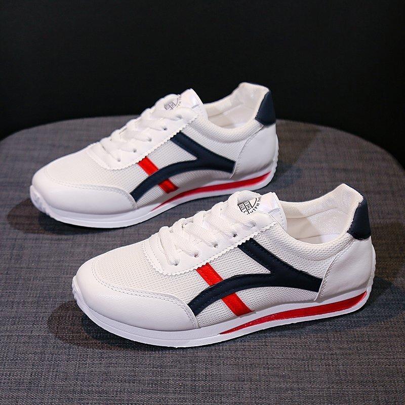 Scarpe da ginnastica e tempo libero da studente, colore a contrasto, traspiranti, base piatta, taglia grande, nuova collezione primavera