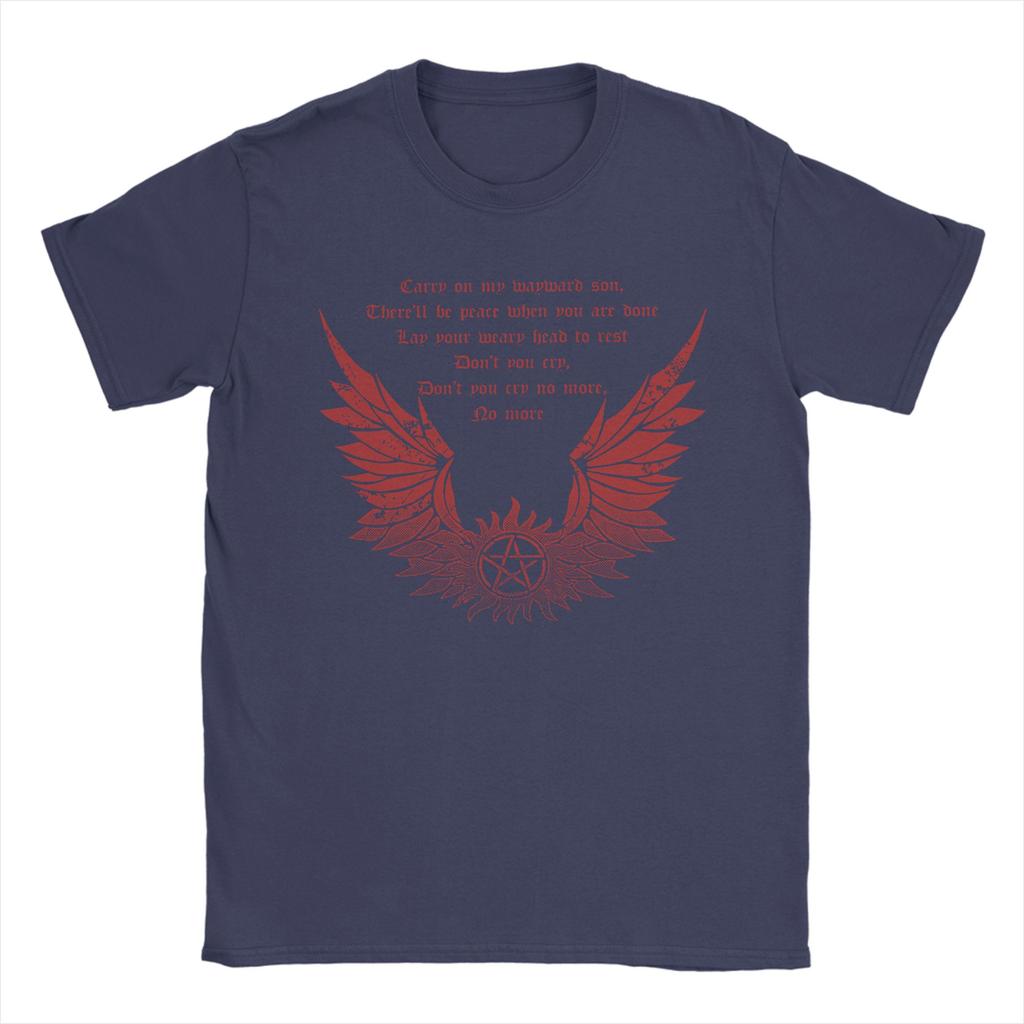 Carry On Wayward Son T Shirt Men Women's 100% Cotton Fashion T-Shirts O Neck Supernatural Tees Short Sleeve Clothing