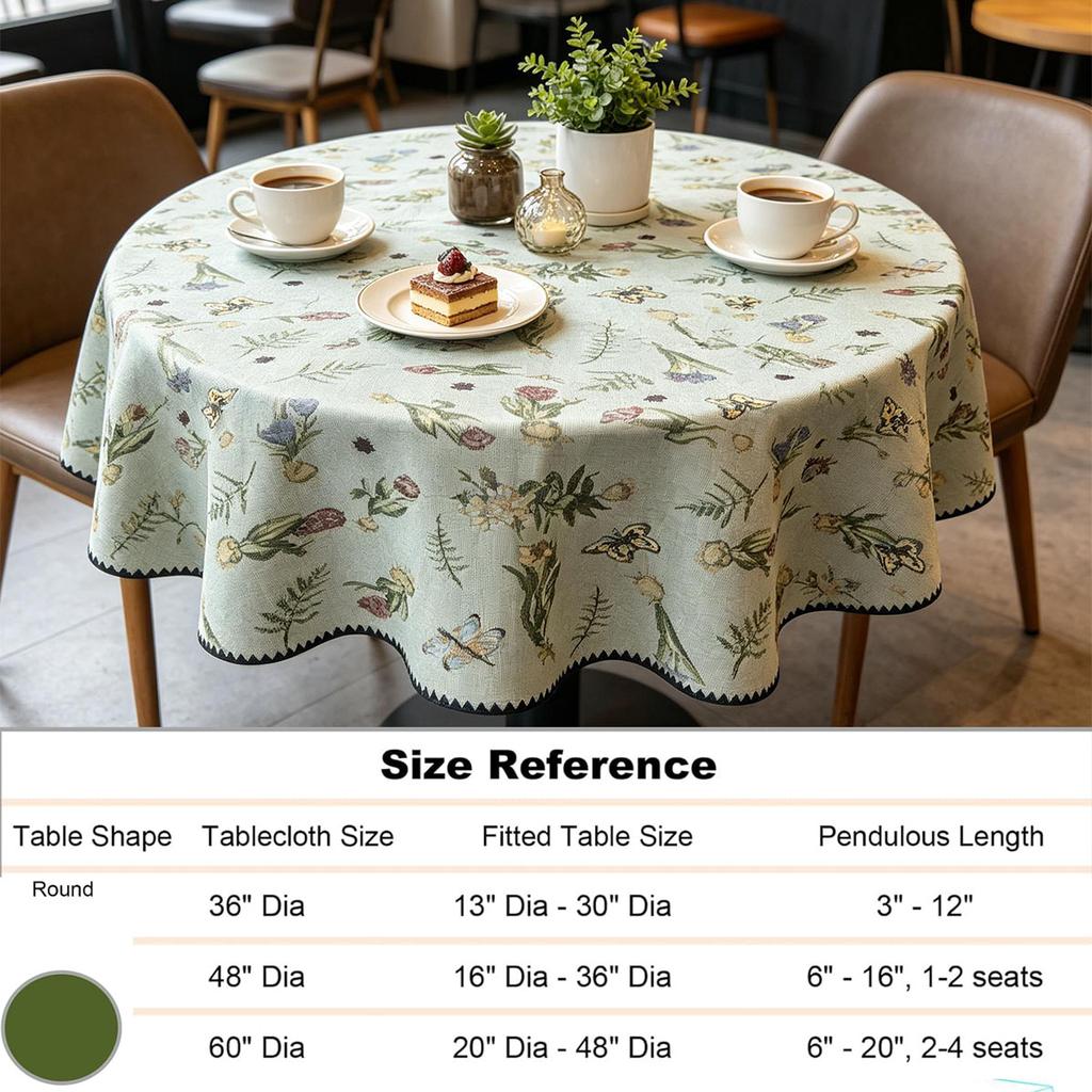 Kitchen Dining Room Daily Arrangement Convenient Soft Fabric Cotton Round Table Cloth