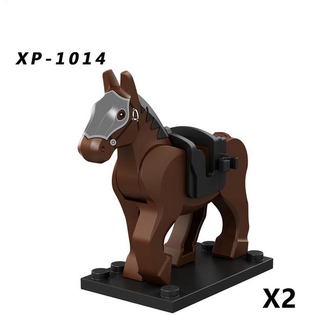 Historically Famous Battle Horse Building Block Model Medieval Cavalry Soldiers Figure Bricks Accessories Toys For Kids J108