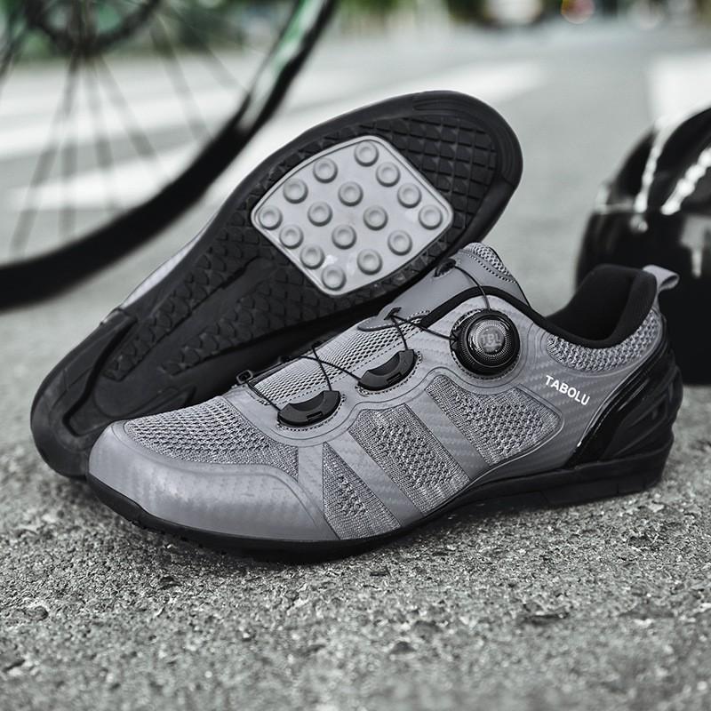 Mens Road Cycling Shoes With Breathable Mesh Upper Micro-Adjustment Dial System