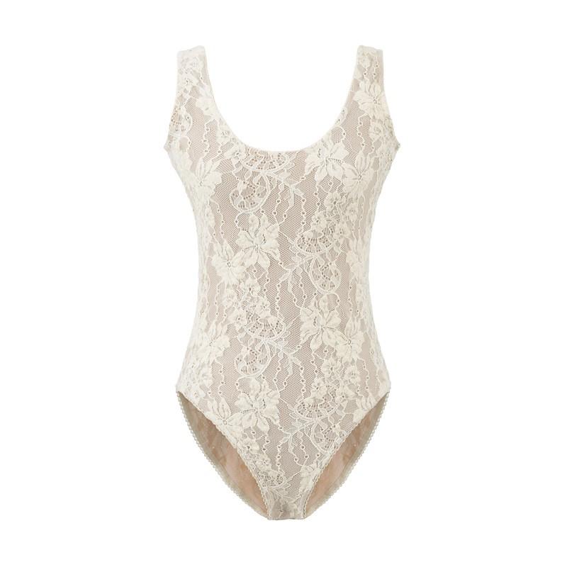 Pure Desire Style Lace Bodysuit Sleeveless Slim Fit Top