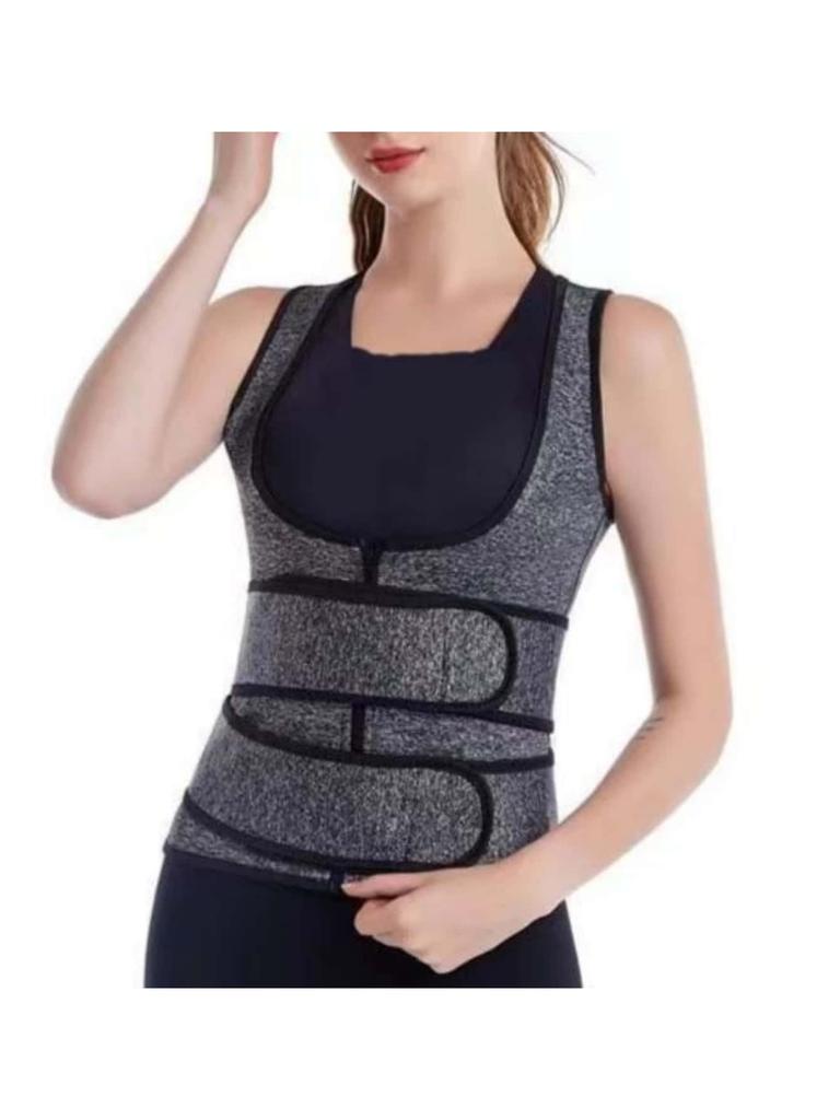 Camiseta de Compressão Modeladora de Cintura de 1 Peça - Suporte Invisível Corretor de Postura com Controle Abdominal Respirável, Corpo Feminino