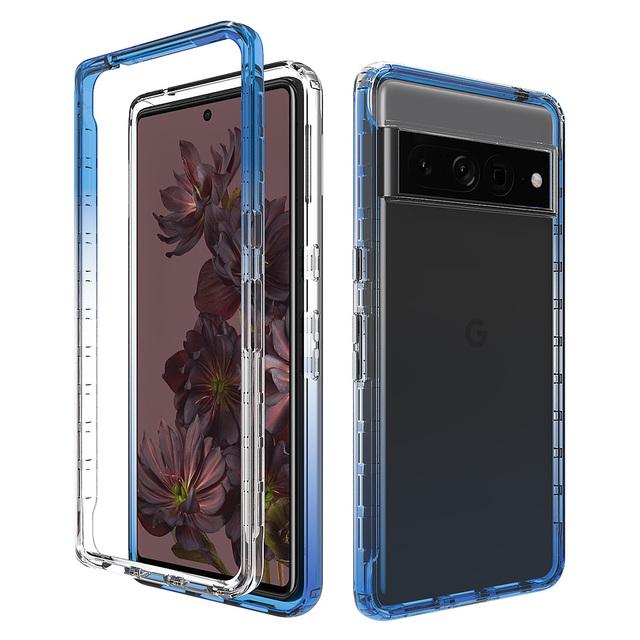 2 w 1 hybrydowy pancerz na całe ciało przezroczysty futerał na telefon dla Google Pixel 8 Pro odporny na wstrząsy Gradient TPU tylna osłona ochronna dla Pixel 7 6 Pro 7A 6A