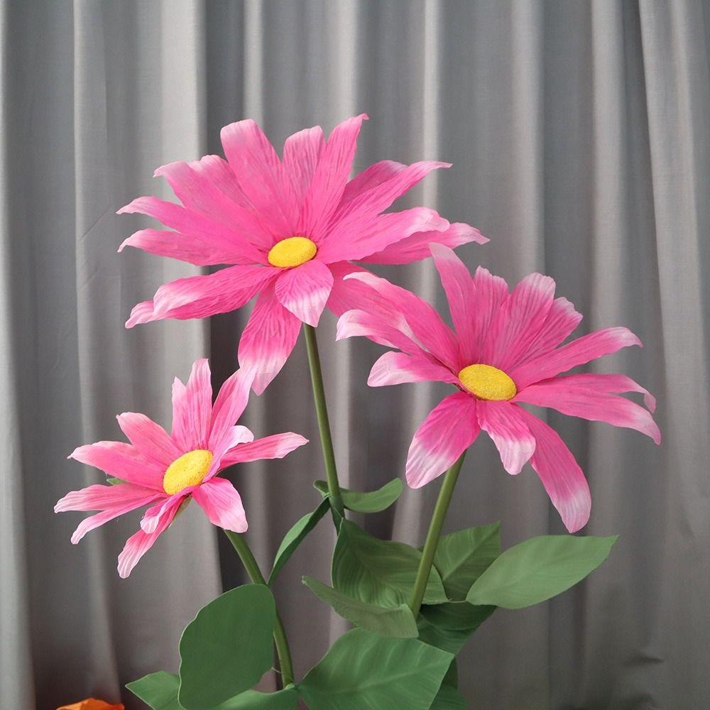 Non-woven Artificial Daisy Giant Fake Flowers  Wedding Party Background Wall Decoration
