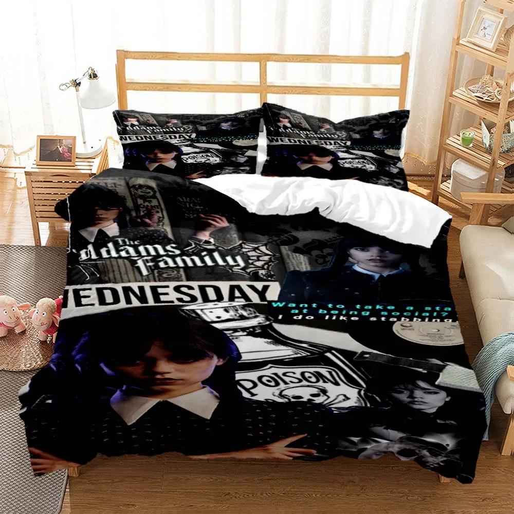 Wednes Day Addams American Dramas 3D Printed Bedding Queen Bedding Set Soft and Comfortable Customized King Size Bedding Set