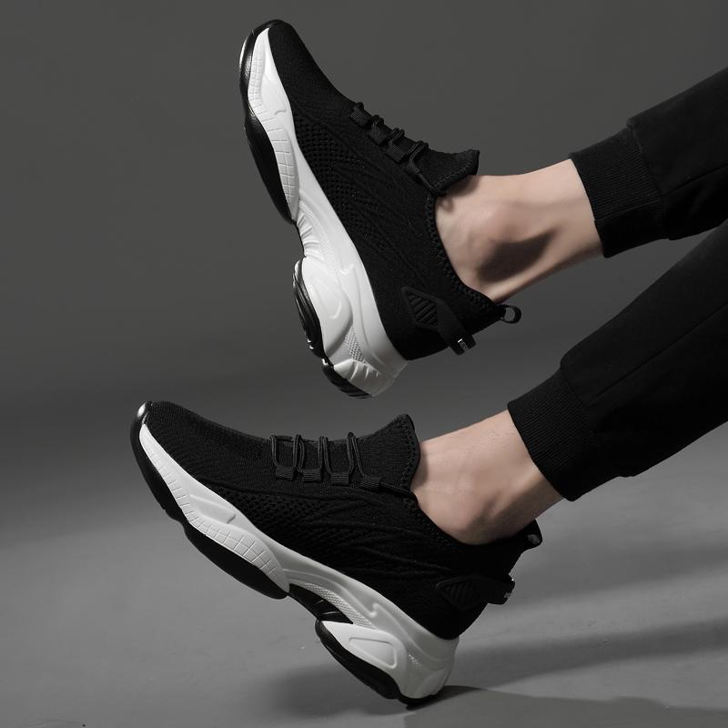 Herren Klobige Höhenerhöhende Sneaker Sommer Atmungsaktives Mesh Herren Elevator Schuhe 7cm Fersenerhöhung Einlegesohle Übergröße 36-44