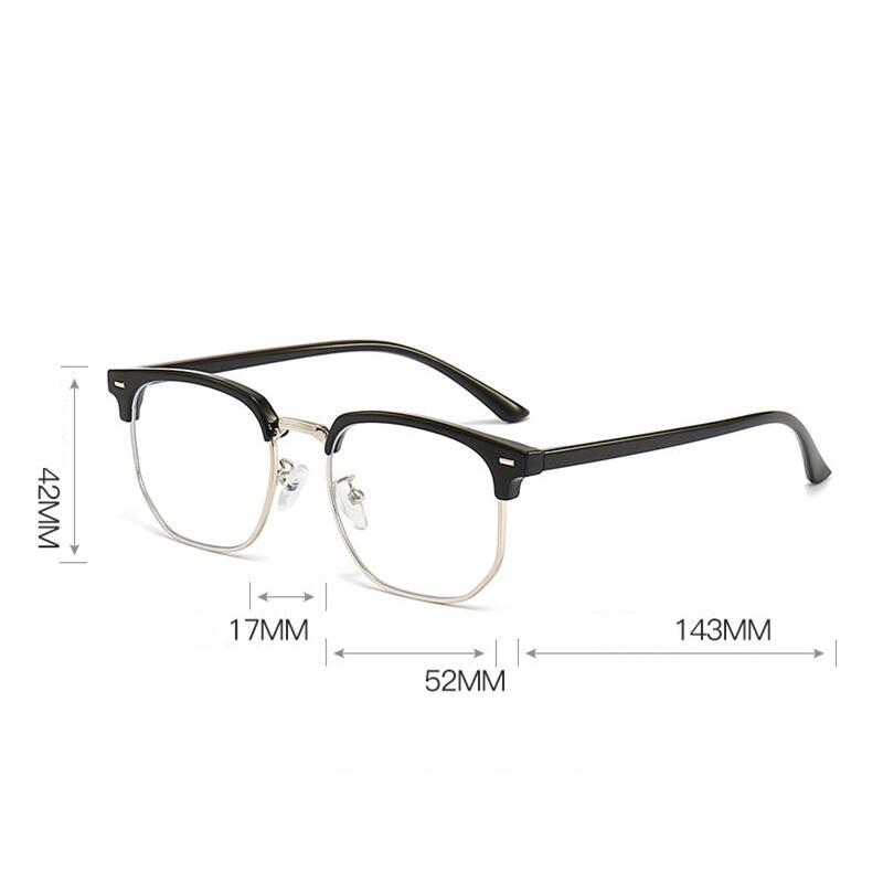 Half Frame Student Polygon Prescription Glasses For The Nearsighted Women Men Clear Lens Short-Sight Eyewear 0 -0.5 -1.0 To -6.0