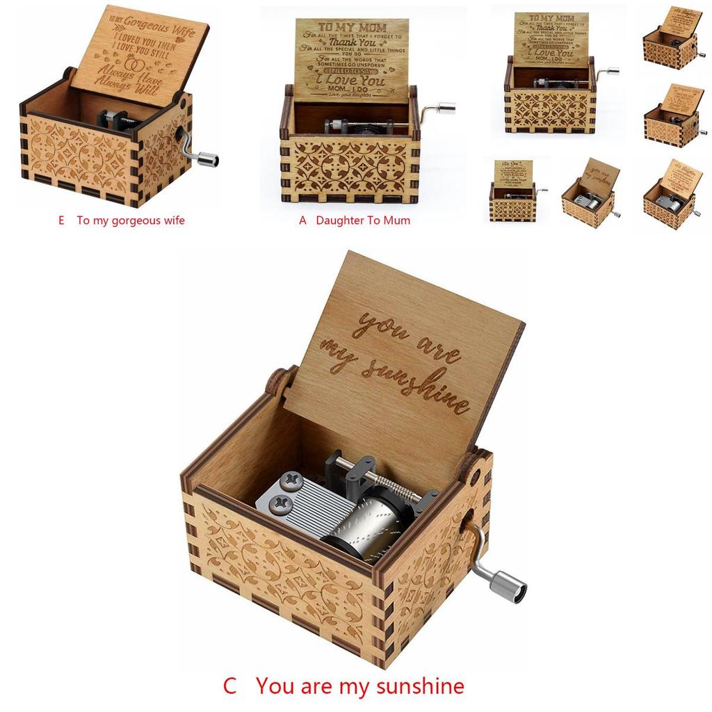 Beautiful Wooden Music Box For Daughter Touching You Are My Sunshine Keepsake Gift
