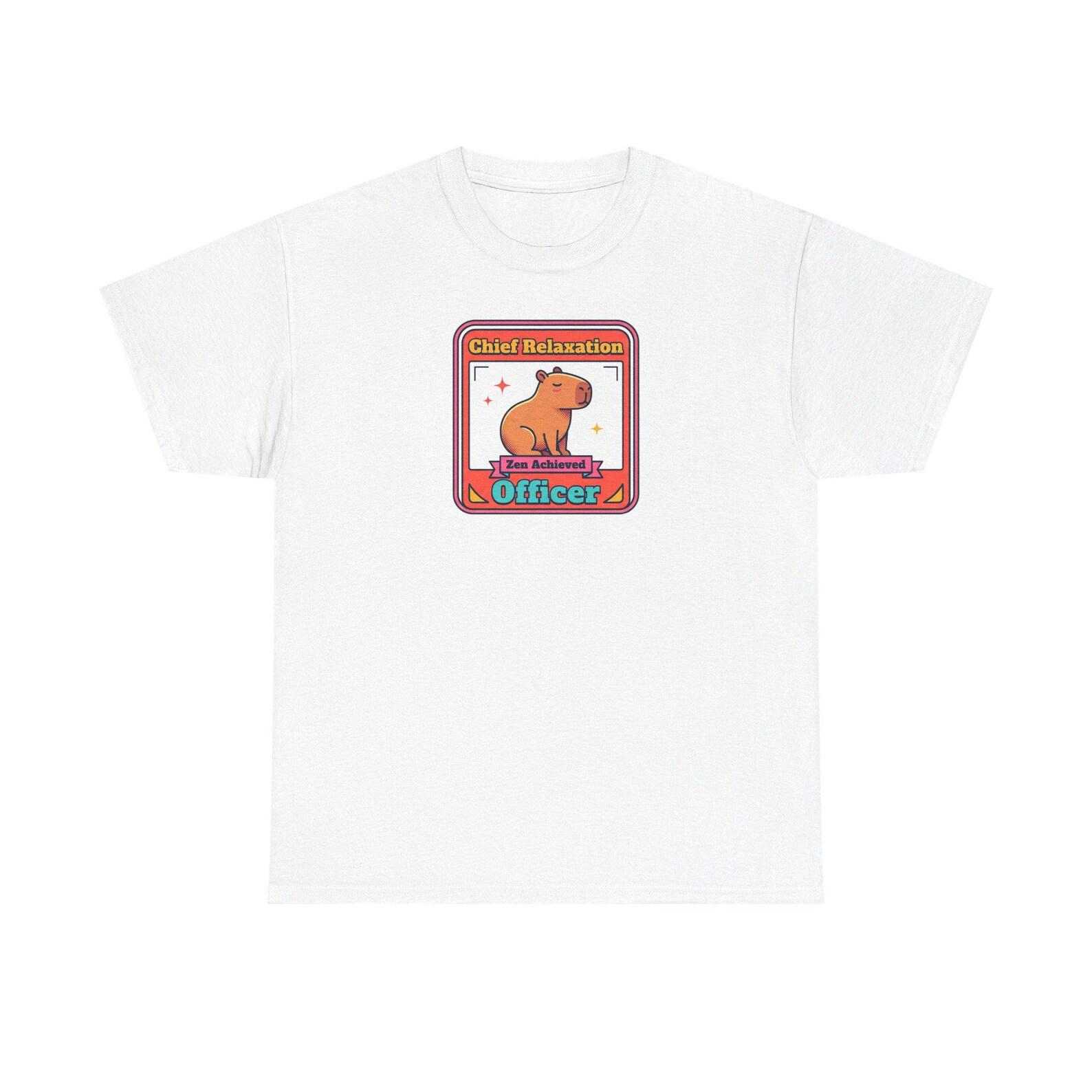 Chief Relaxation Officer T-Shirt | Funny Capybara Tee | Retro Animal Humor | Capybara Lover Gift S