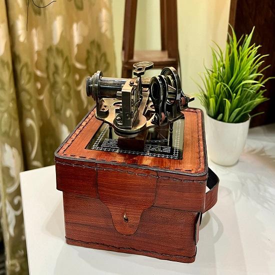 Funktionierender Sextant, Personalisiertes Gravurgeschenk, Messingsextant, Funktionierender Kompass, Geschenk für Vater