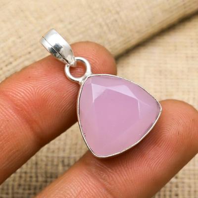 Pink Chalcedony Pendant, 925 Solid Sterling Silver Pendant Handmade Gemstone Jewelry, Gifts For Wife Brand New Pendant