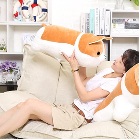 40cm Corgi Hund Plyschkudde PP Bomullsfyllning Söt Liggande Valp Docka Plyschdjur Sovkudde Valp Plyschleksak