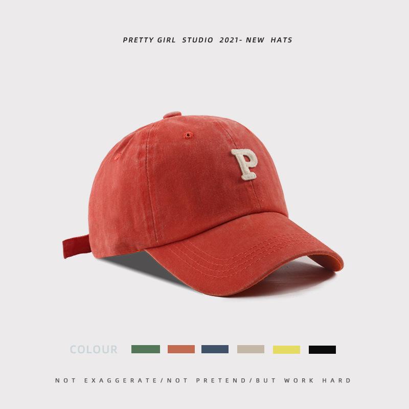 

Cotton Baseball Cap Simple Casual Outdoor Sun Cap Korean Patch Alphabet Cap M（56-58cm）
