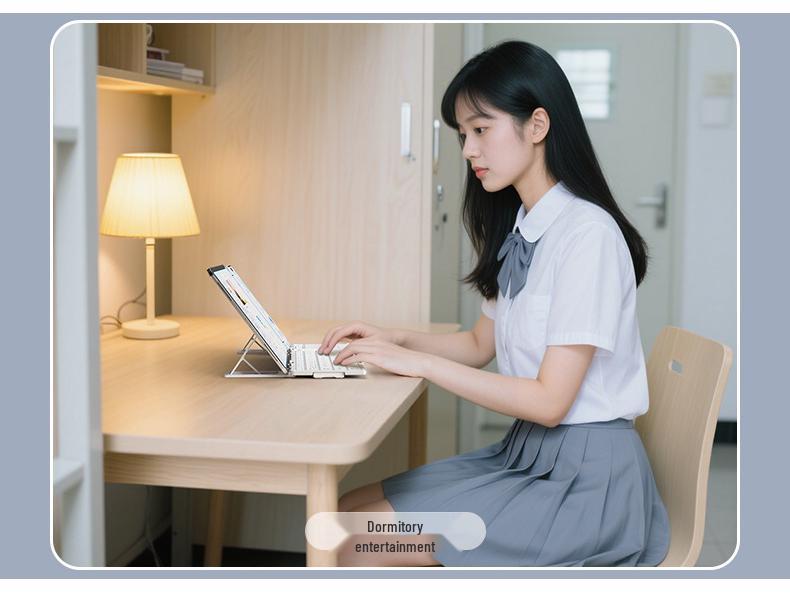 BOW Hangshi HD088F Dual-Mode Wireless Bluetooth Foldable Keyboard with Stand for Tablets & Phones