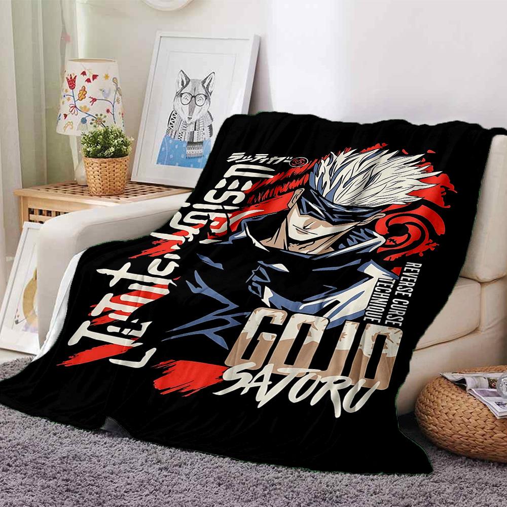 

1pc Reverse Curse Technique Gold Satoru Soft Warm Throw for Home, Office, Trave, All-Season Cozy Bedding Gift, Office Cozy Accessory 1012 80cmx120cm(31inx47in)