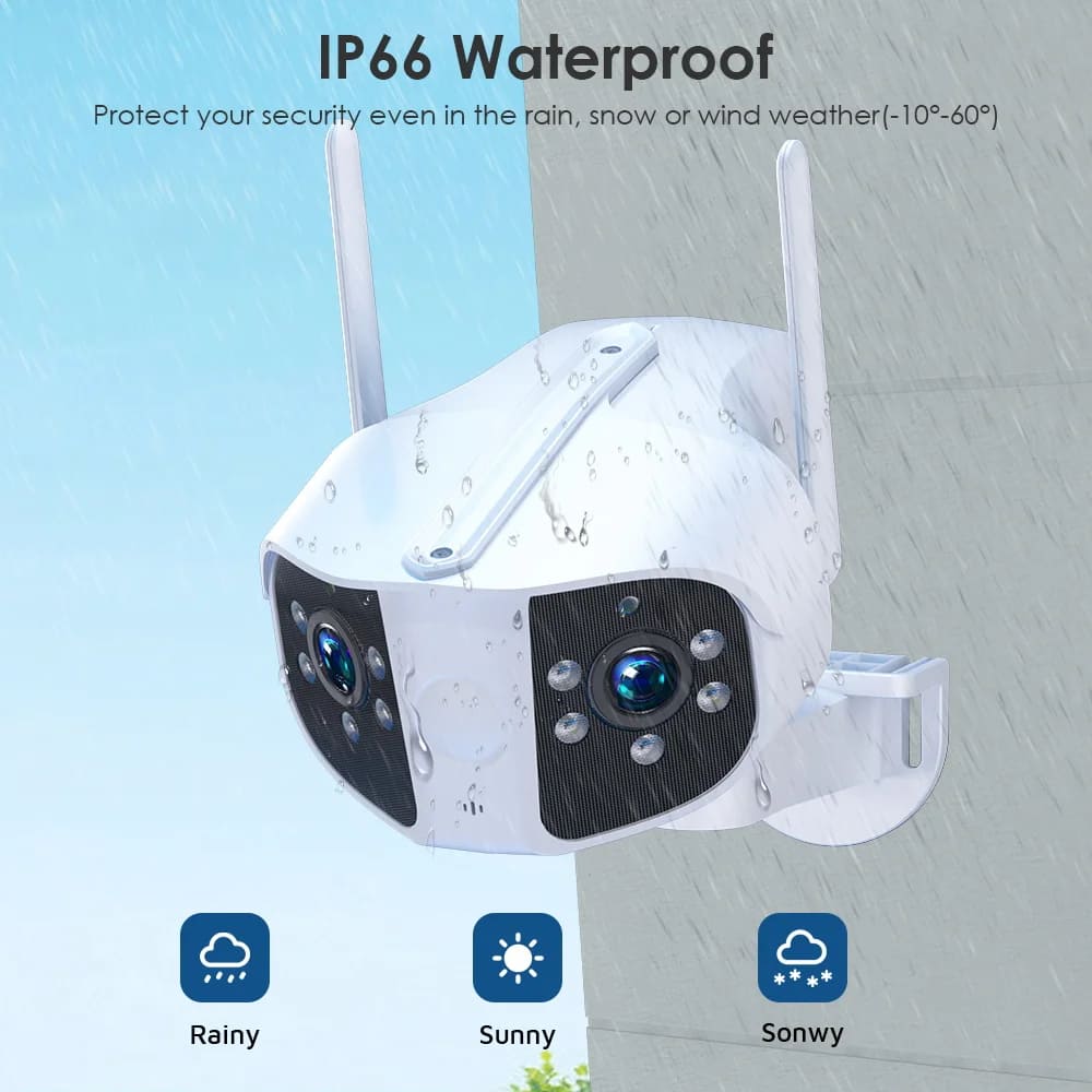 LS VISION 4K 8MP Dual lens Wifi IP Camera Outdoor 180° Ultra Wide View Angle Panoramic Human Detect 6MP CCTV Camera Video Surveillance