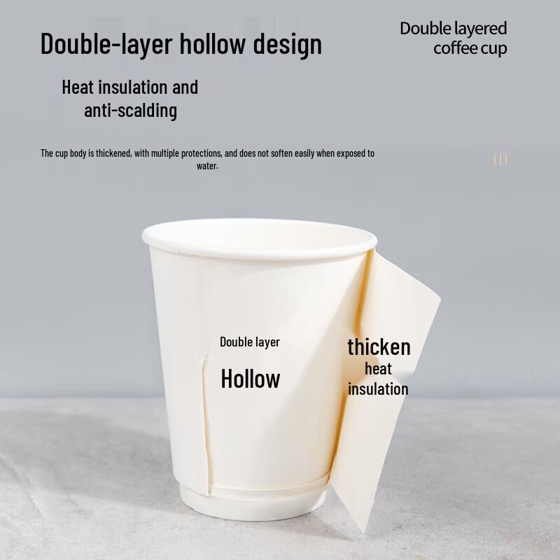 Fangcaodi Double-Layer Anti-Scald Disposable Paper Cups