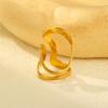 Stainless Steel Irregular Geometric Lines Ring for Women,Gold Color Opening Rings,Fashion Jewelry Gifts