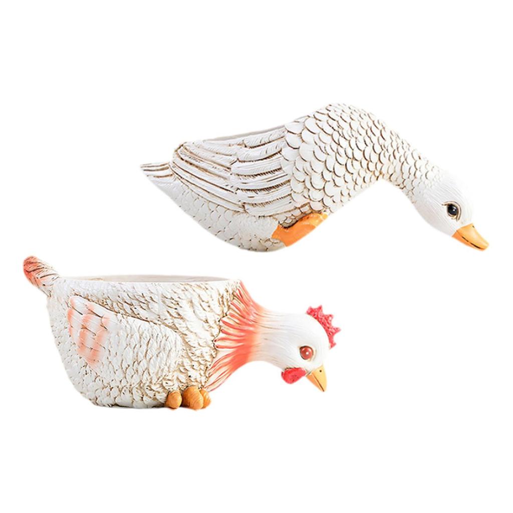 Animal Plant Pot Easter Flower Planter Funny Cute Ornament Figurine for Decoration Home Bedroom Balcony Desk Windowsill