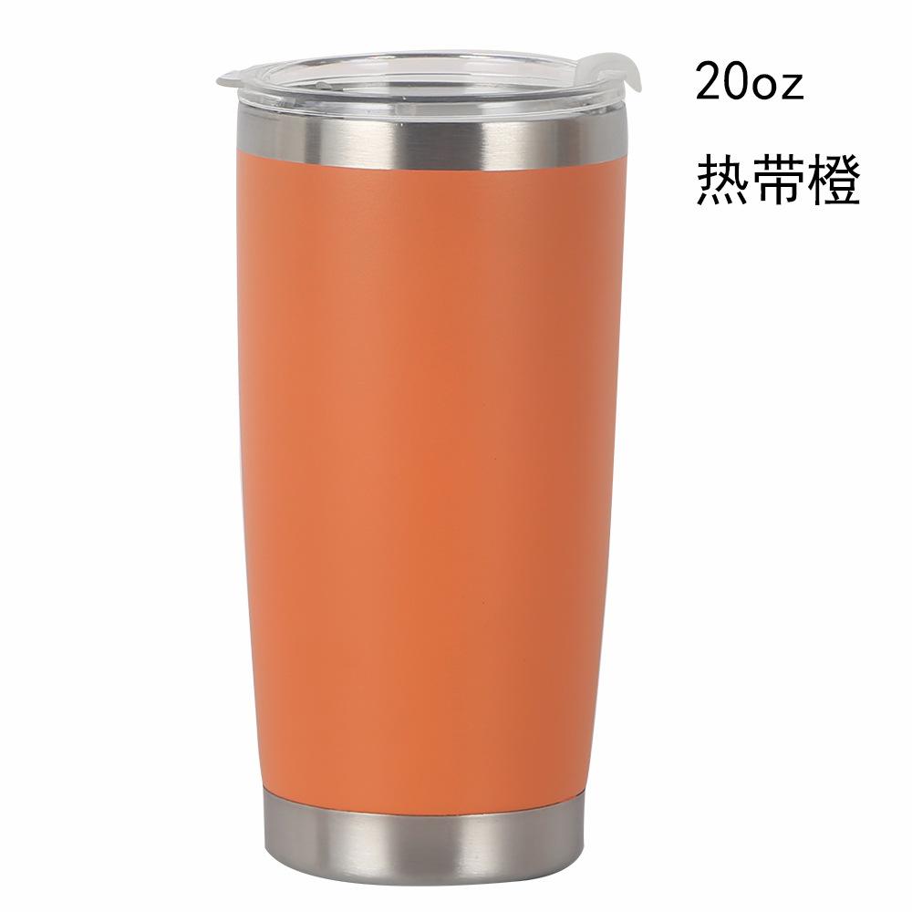 20oz Mehrfarbiger Edelstahl Auto-Becher 304 Innenleben Isoliertes Thermosgefäß, Tragbarer Auslaufsicherer Reise-Kaffeebecher