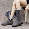 Women's Shoes Fashion Women Warm Chelsea High Fur Boots 2025 New Women Boots Mid-calf Plush Snow Flat Boots Zapatos Para Mujeres
