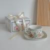 Zhi Shi Floral Ceramic Coffee Cup and Saucer Gift Set