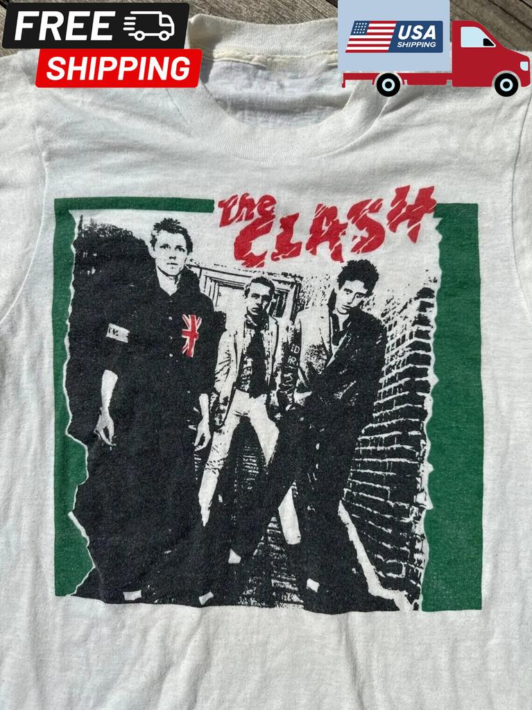 Vzácný! The Clash Tour Band , Bílé tričko s krátkým rukávem Pro fanoušky , Velikost S až 5XL