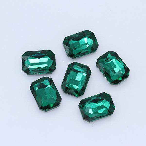 Octagonal Long Gem Crystal Glass Rhinestone for Clothing, Shoes, Phone Stickers, DIY Jewelry Accessories
