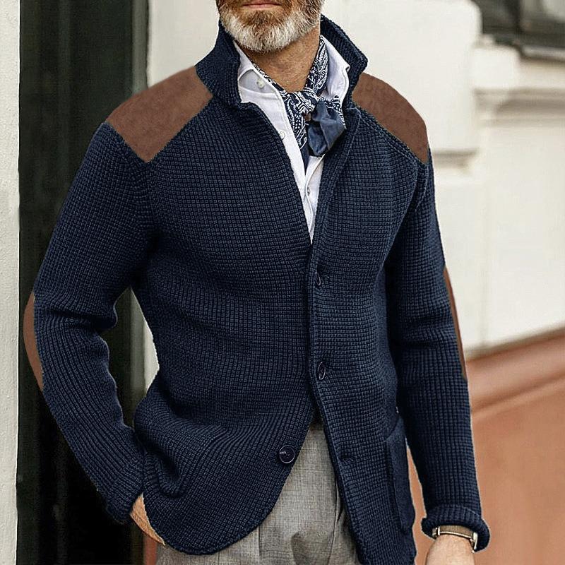 Autumn and Winter Sweater Cardigan Men's New Lapel Slim Knit Long-sleeved Slim Commuter Casual Top