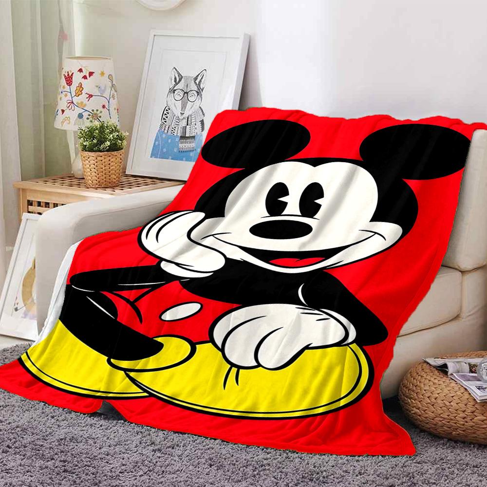 1 szt. Koc Flanelowy Klub Myszki Miki, Bardzo Miękki Ciepły Pluszowy Koc na Domową Sypialnię Łóżko Sofa Pokrowiec Kemping Piknik Prezent Y72427