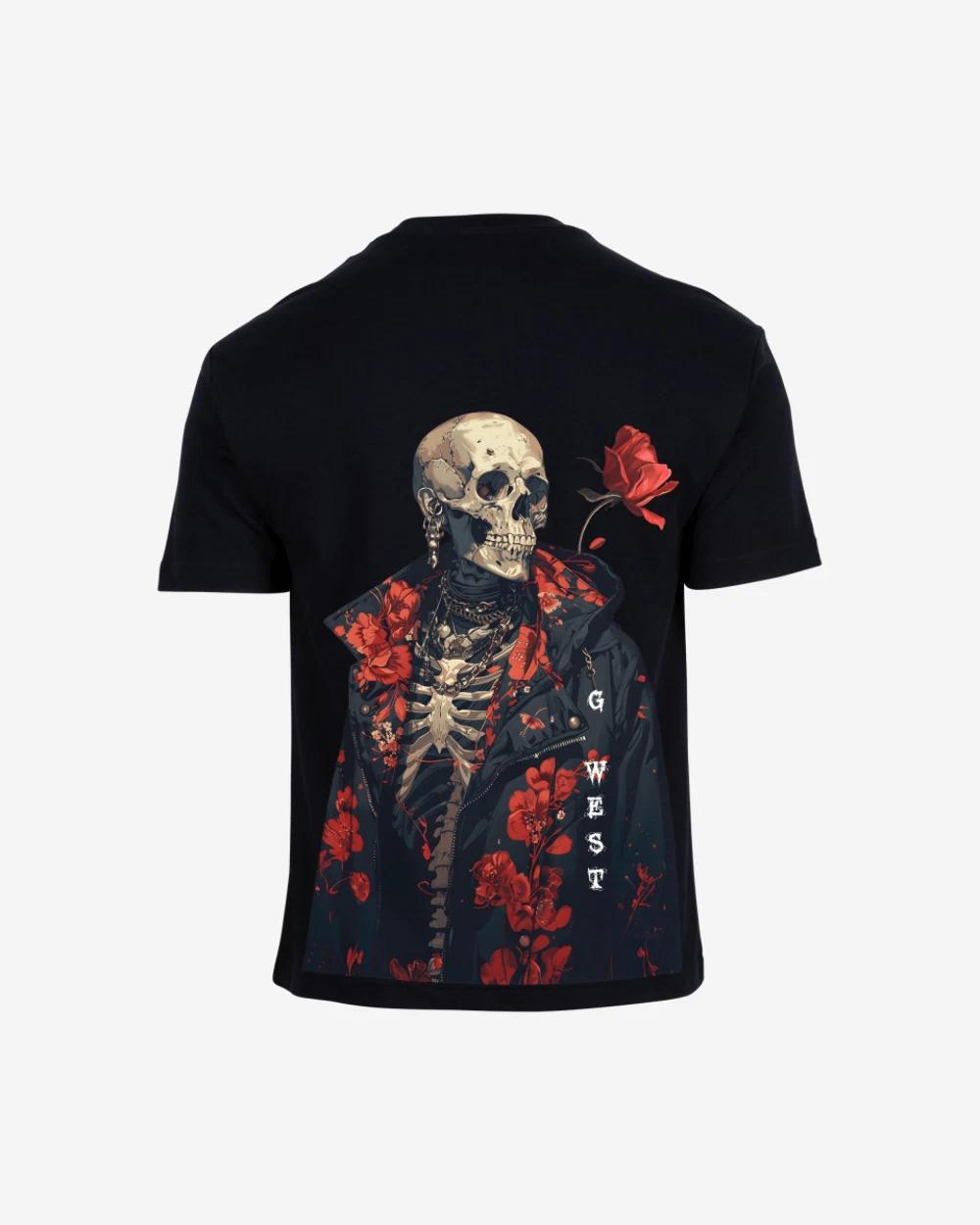 G West Oversized Skull & Rose T Shirt S