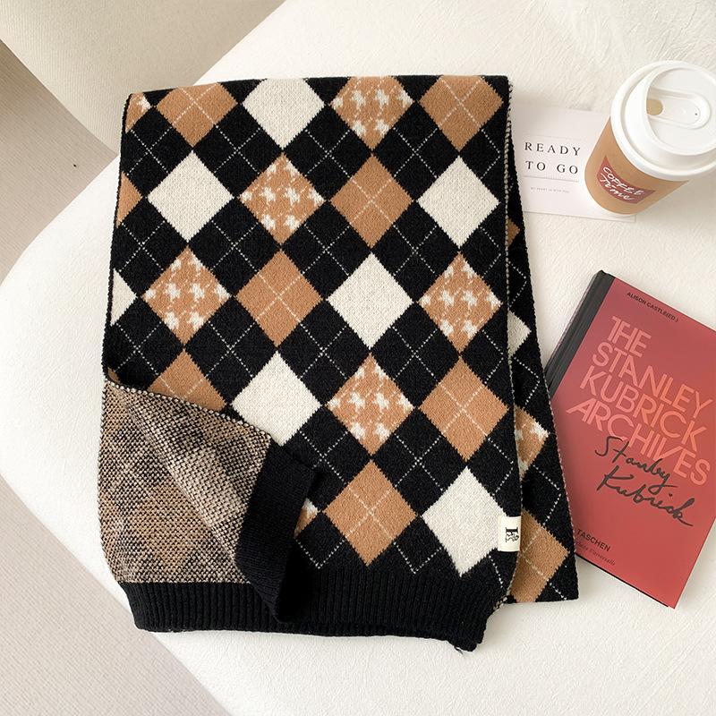 Knitted Scarf Women's Autumn and Winter Korean Version Japanese Versatile Warm Student Christmas Woolen Scarf
