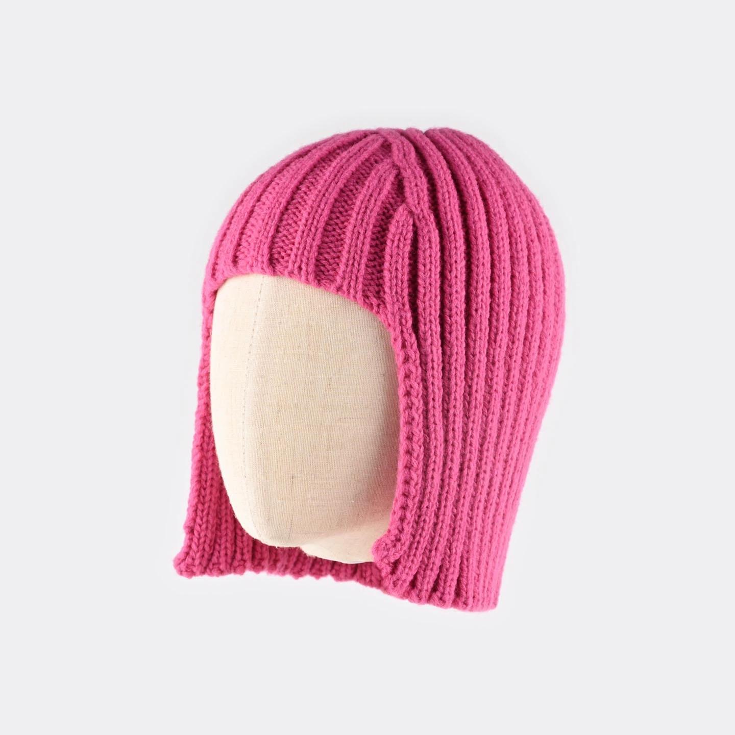 

Winter Warm Knitt Beanie Hat for Women Winter Hot Girl Wig Warm Ear Protection Headwrap Hat for Outdoor Activities Daliywear one size рожевий червоний колір