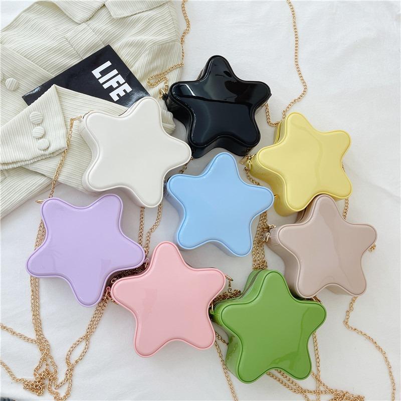 Star bag cute cartoon bag new jelly bag pvc bag female messenger bag fashion chain bag girl
