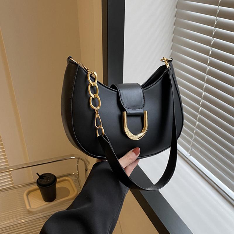 Women PU Leather Fashion Designer Crossbody Bags Travel Shoulder Bags Half Crescent Handbags Purse Ladies Underarm Bags CLE