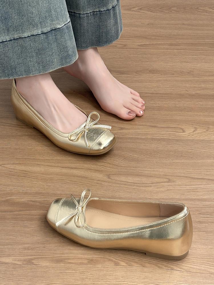 

Версия из овчины~ кожаные маленькие туфли Мэри Джейн с внутренней высотой, женские французские ретро туфли-балетки с бантом, одинарные туфли 39