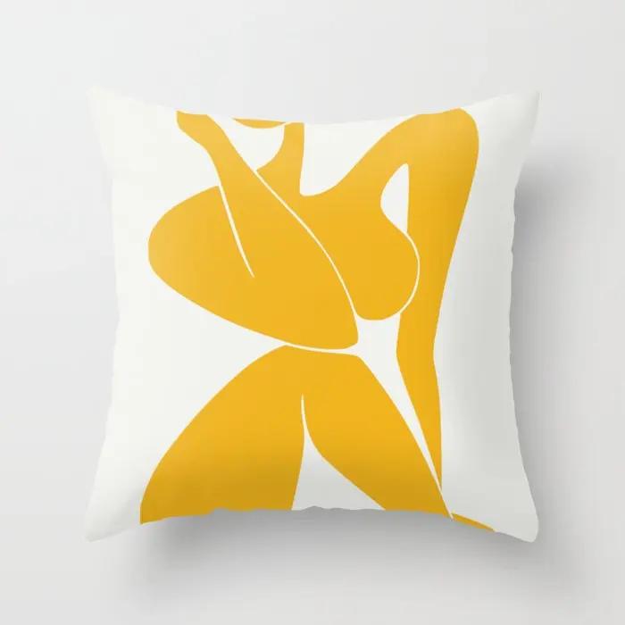 Modern Abstract Throw Pillow Cover Geometric Round Line Sunset Cushion  Home Sofa Chair