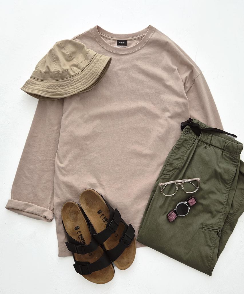 UMM 20-Color Plain Cotton Oversized Long Sleeve Tee (Type C)