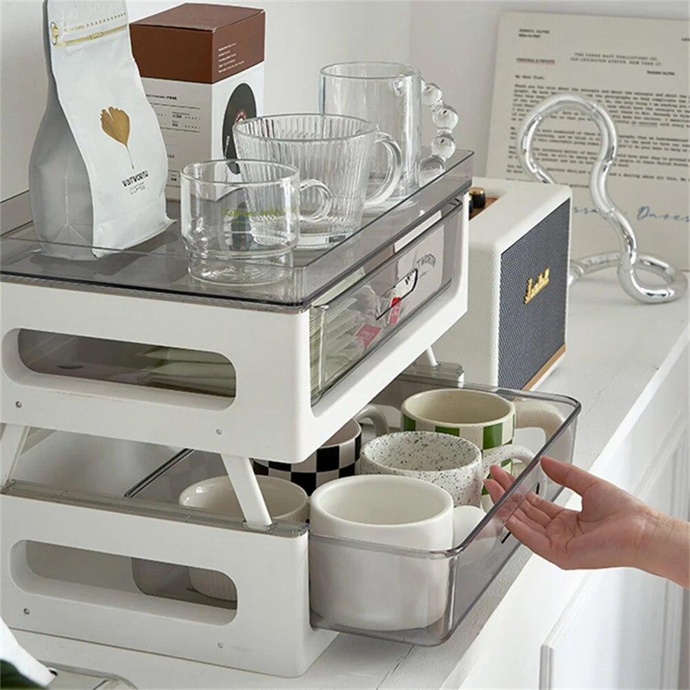 Coffee Pot Cup Storage Rack Living Room Bar Sundries Storage Organizer Home Accessories Office Sundries Storage Drawer